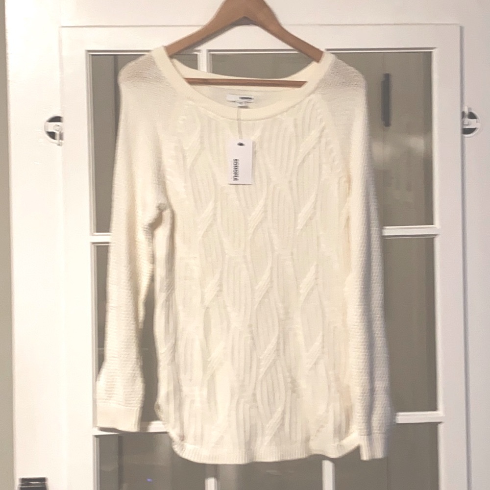 White Cable Knit Sweater - NWT